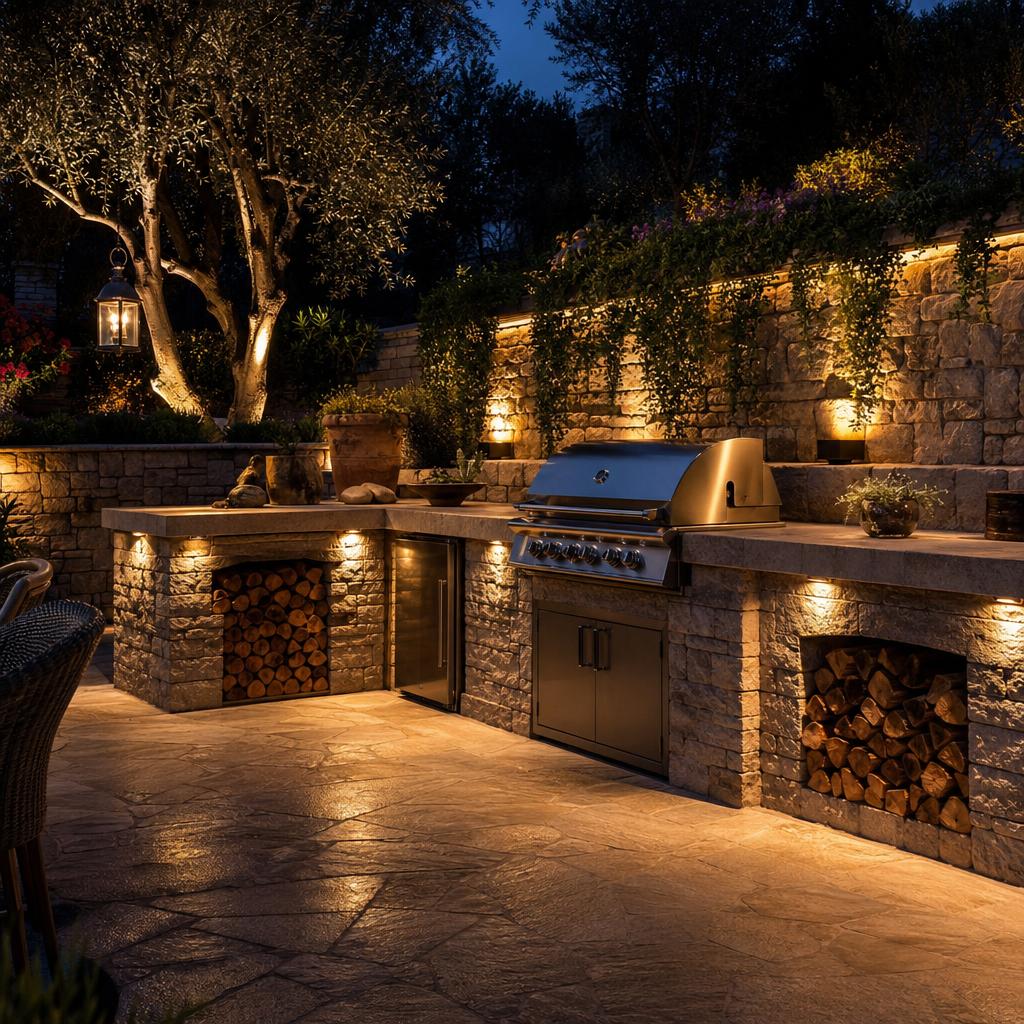 Zona barbecue di sera