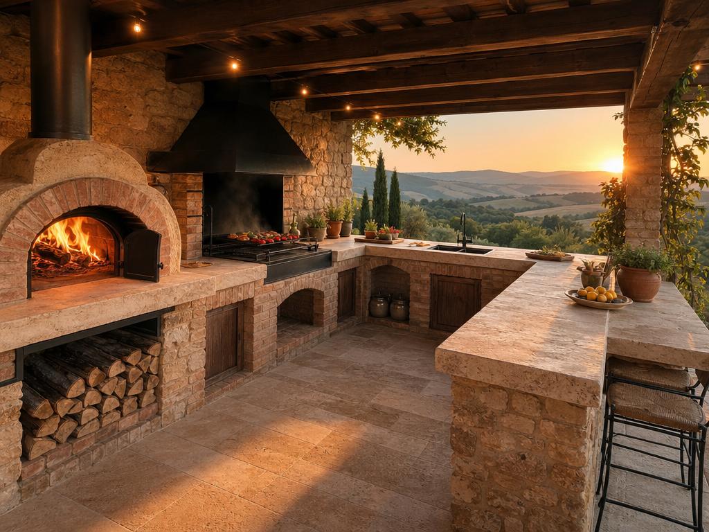 Cucina da giardino completa